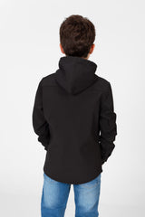 Boy's Fur Padded Hood Shirt With Full Front Zip