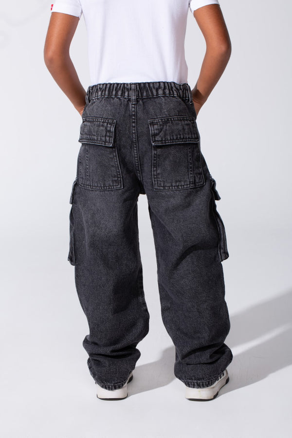 Boy's Cargo Jeans Pants With Pockets And A High Quality Modern Design
