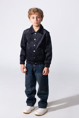 Boy's Winter Long Sleeves Slim Fit Velvet Shirt With Buttons