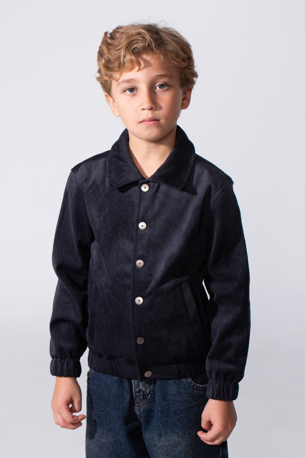 Boy's Winter Long Sleeves Slim Fit Velvet Shirt With Buttons