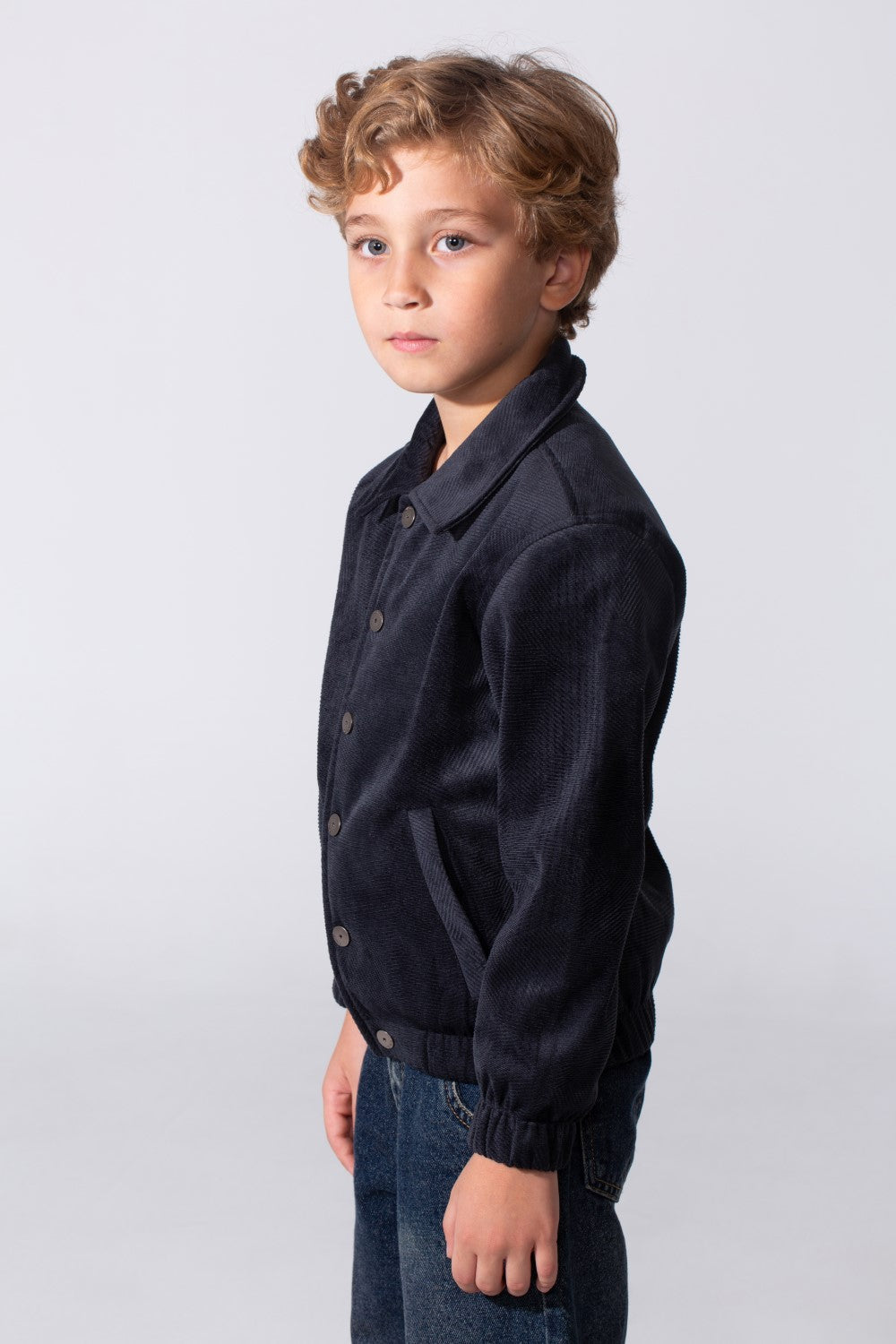 Boy's Winter Long Sleeves Slim Fit Velvet Shirt With Buttons