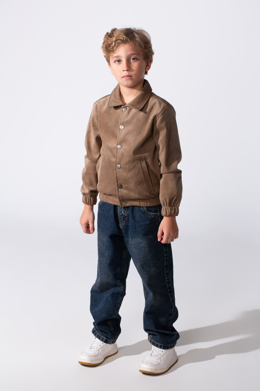 Boy's Winter Long Sleeves Slim Fit Velvet Shirt With Buttons