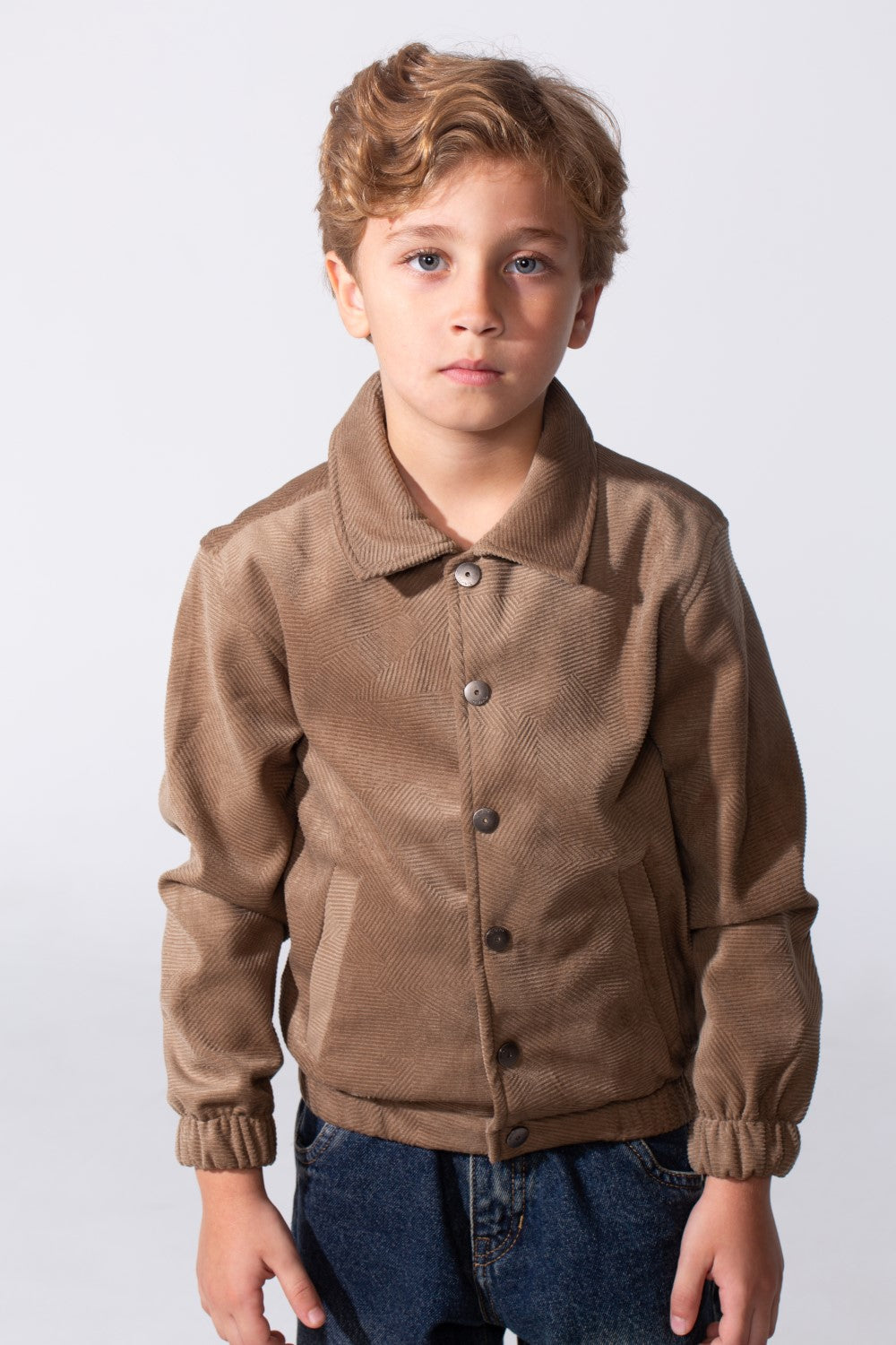 Boy's Winter Long Sleeves Slim Fit Velvet Shirt With Buttons