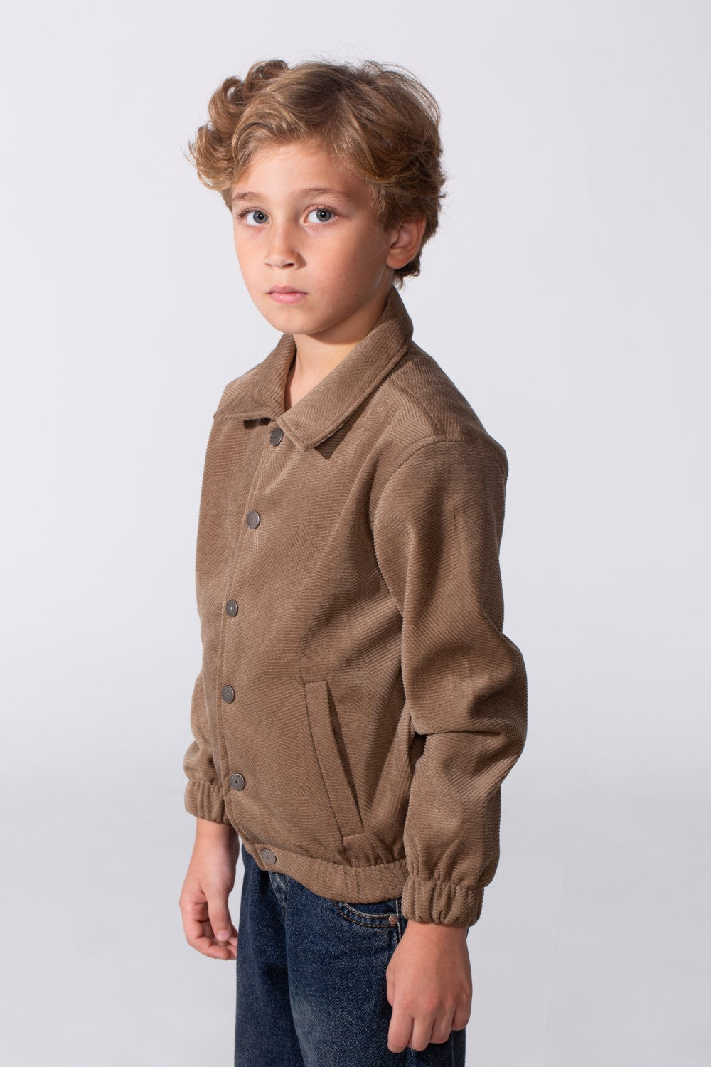 Boy's Winter Long Sleeves Slim Fit Velvet Shirt With Buttons