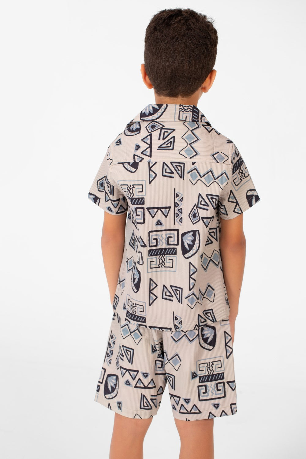 Boy's Two Pieces Printed Sleeved Polyester Material Outfit