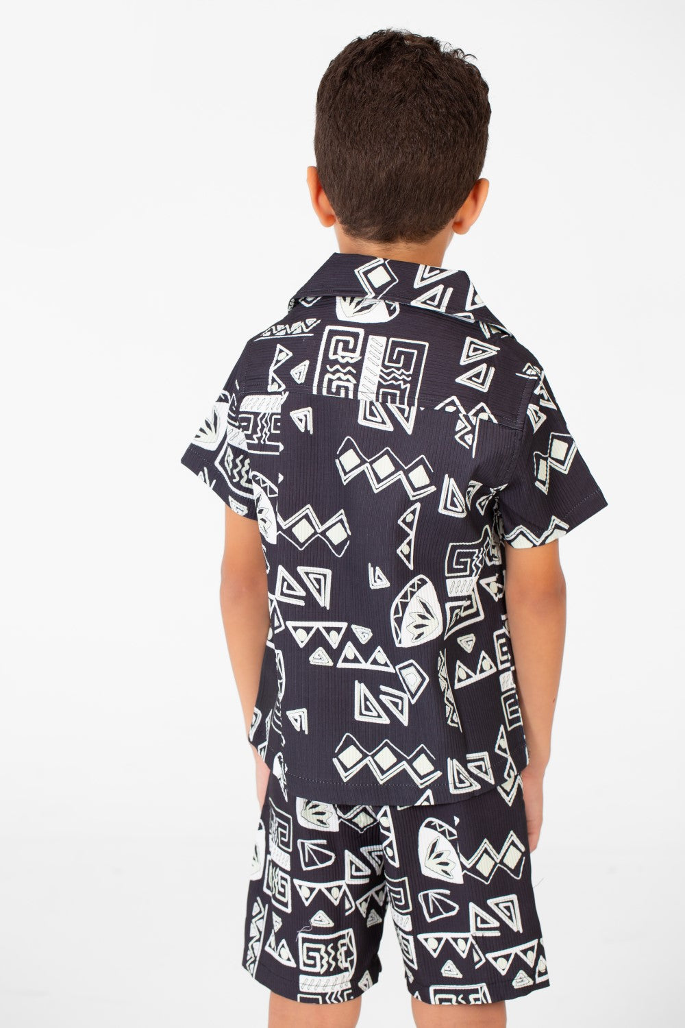Boy's Two Pieces Printed Sleeved Polyester Material Outfit