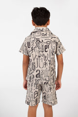 Boy's Summer Outfit Caputne Polyester Full Print