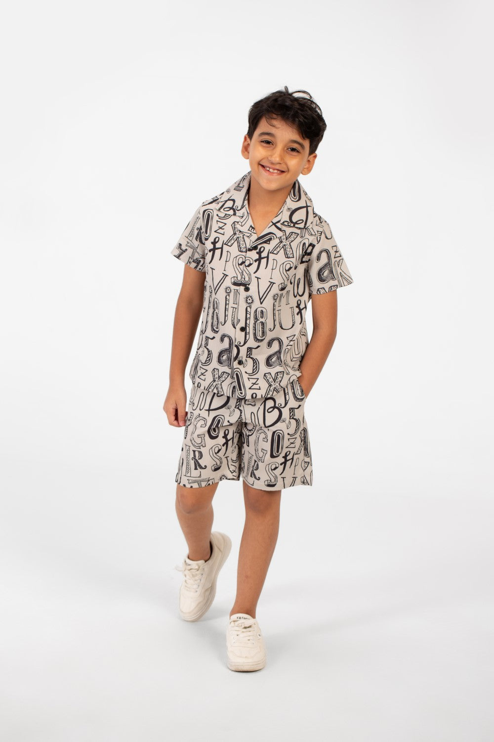 Boy's Summer Outfit Caputne Polyester Full Print