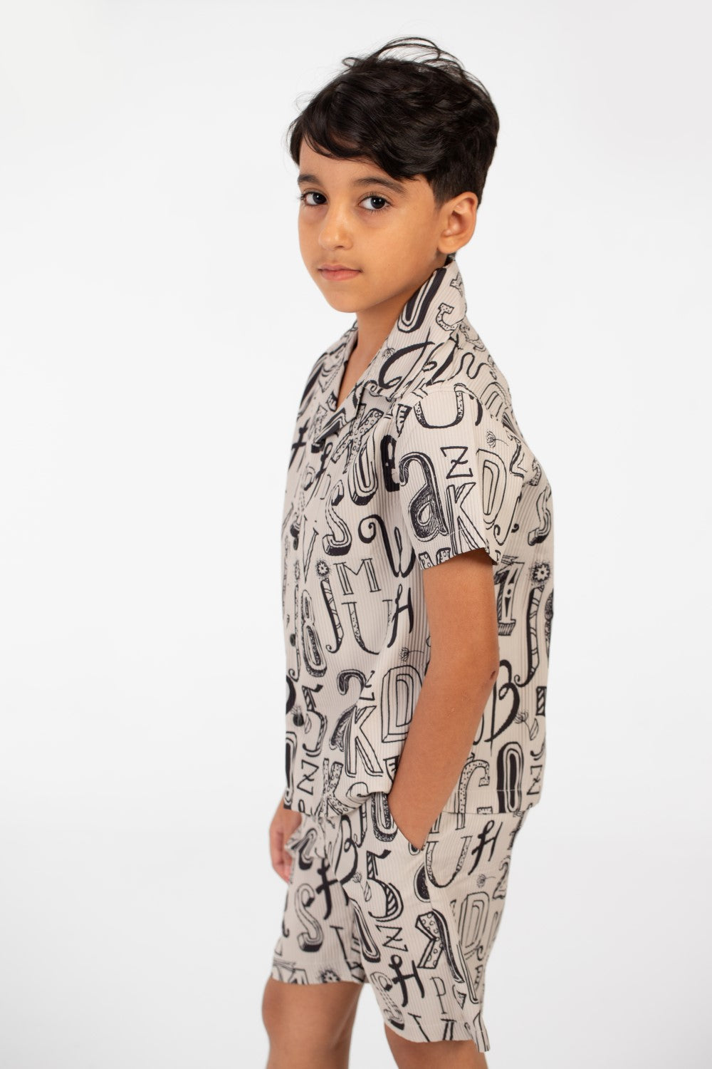 Boy's Summer Outfit Caputne Polyester Full Print