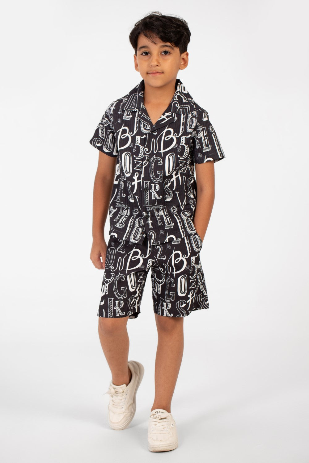 Boy's Summer Outfit Caputne Polyester Full Print