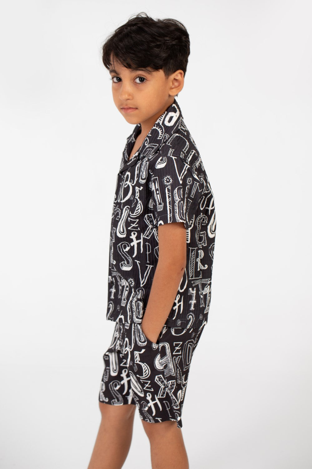 Boy's Summer Outfit Caputne Polyester Full Print