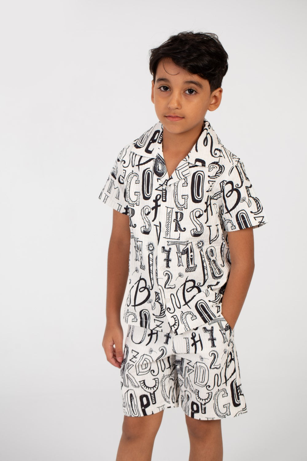 Boy's Summer Outfit Caputne Polyester Full Print