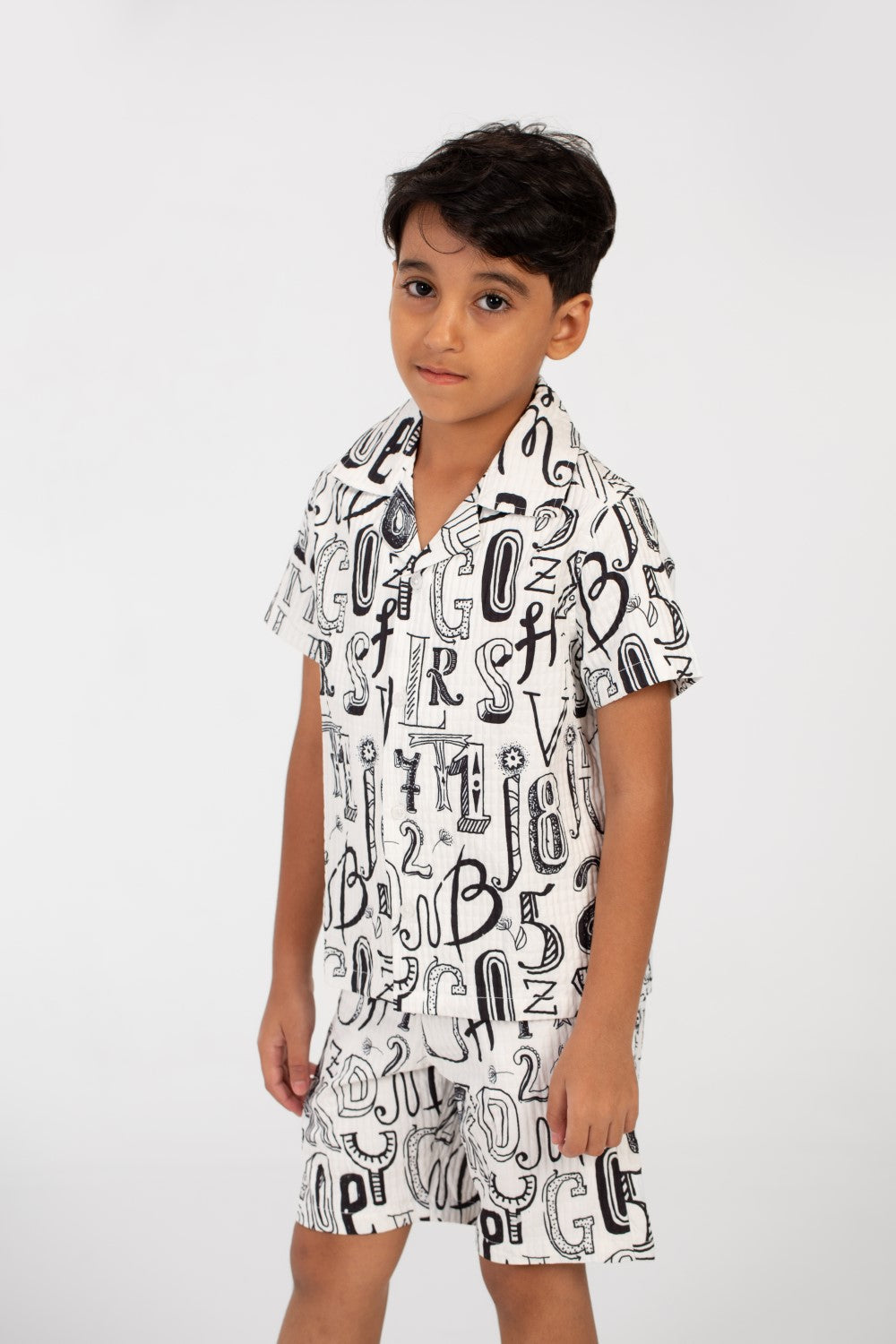 Boy's Summer Outfit Caputne Polyester Full Print