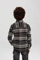 Boy's Checked Soft Wool Basic Style Shirt