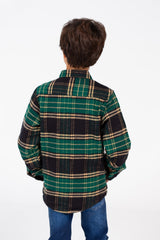 Boy's Checked Shirt With Front Pockets And Long Sleeves
