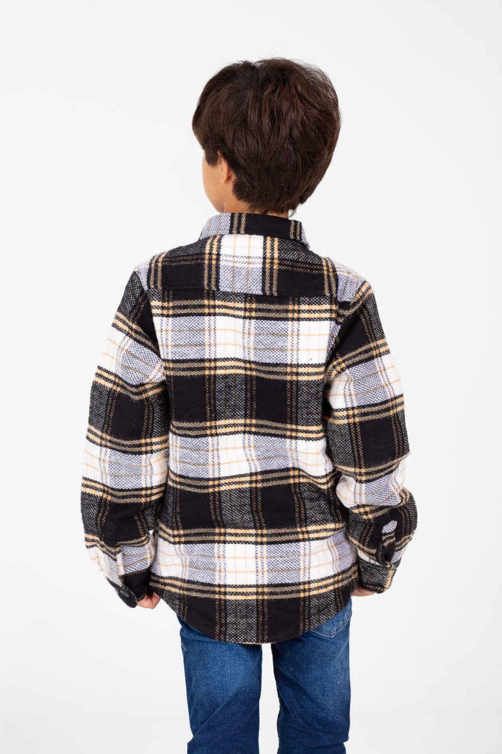 Boy's Checked Shirt With Front Pockets And Long Sleeves