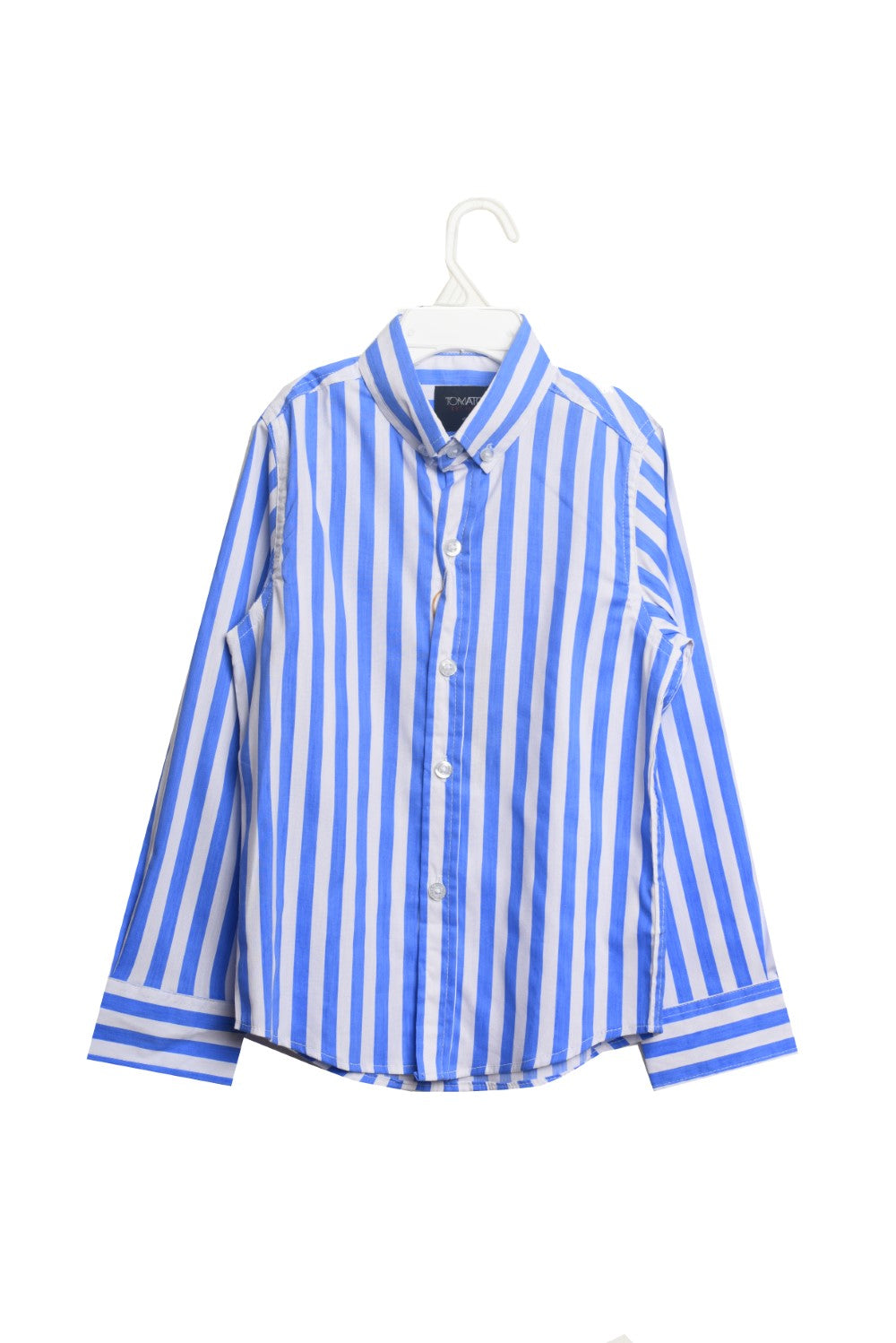 Boy's Unique Style Regular Fit Cotton Shirt With Striped Details That Features A Unique Cut
