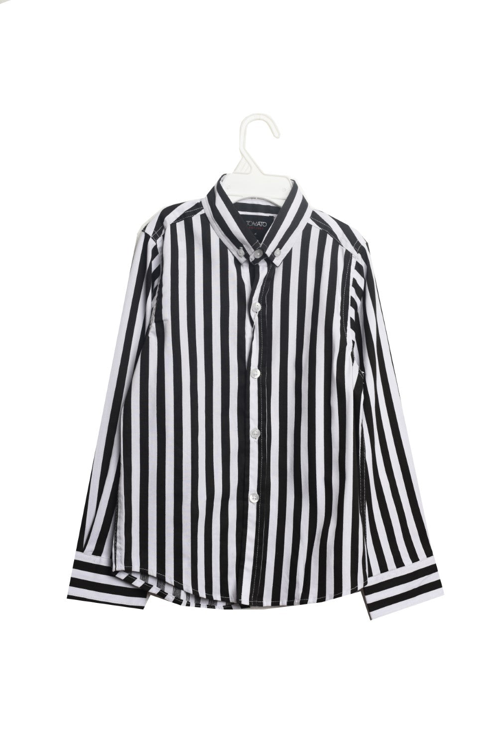 Boy's Unique Style Regular Fit Cotton Shirt With Striped Details That Features A Unique Cut