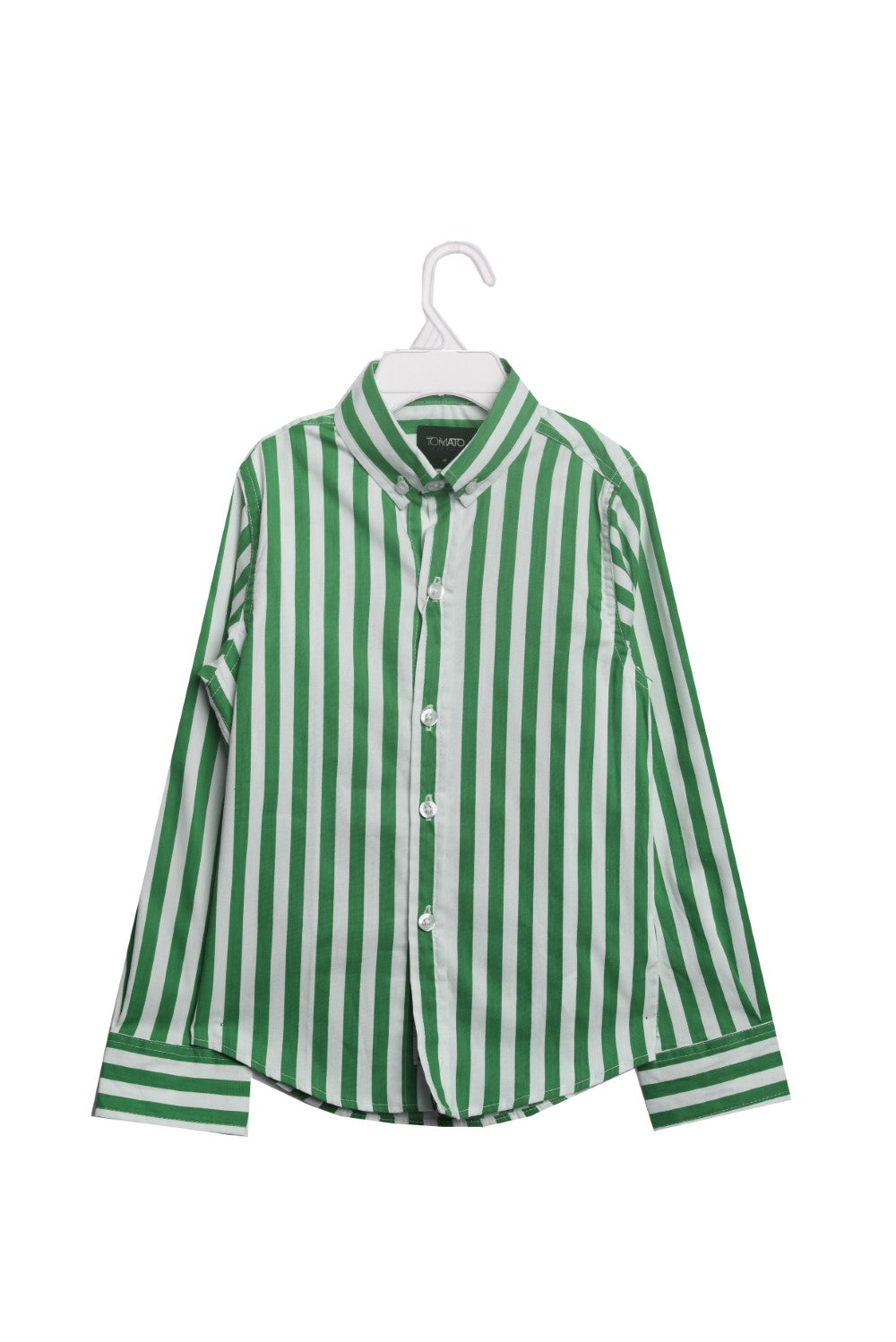 Boy's Unique Style Regular Fit Cotton Shirt With Striped Details That Features A Unique Cut