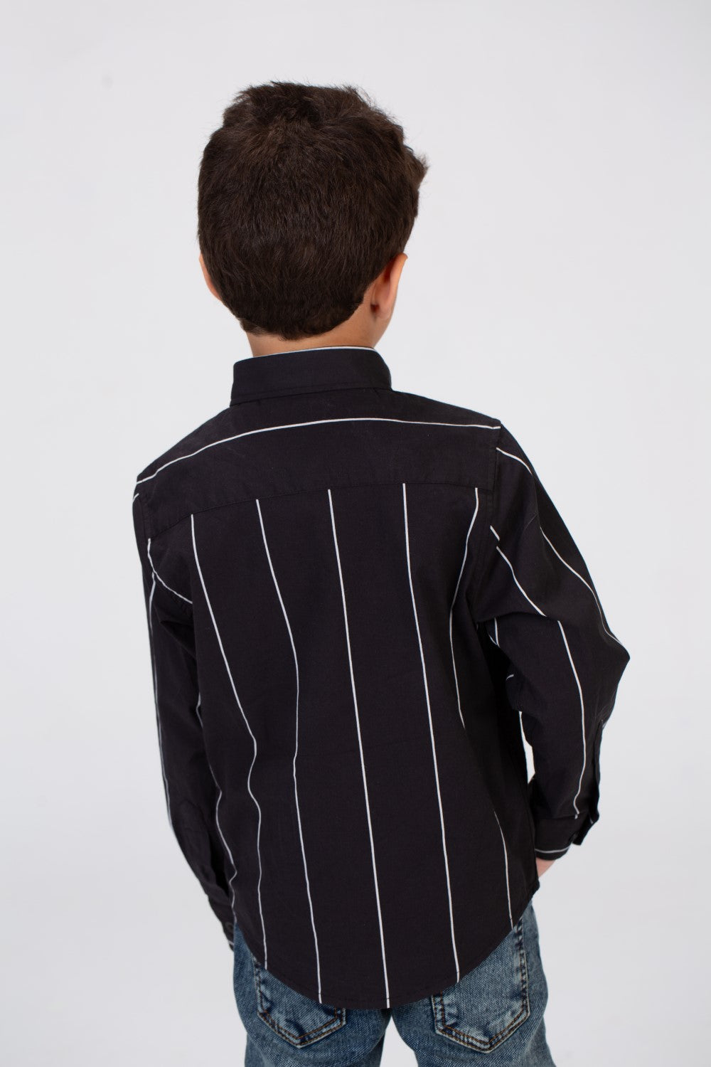 Boys Striped Long Sleeves Shirt Poplin Material
