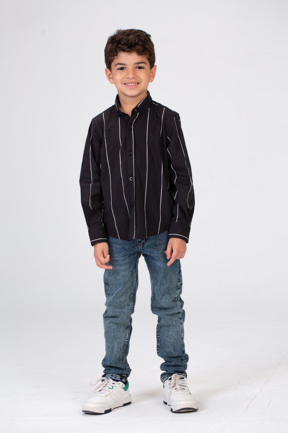 Boys Striped Long Sleeves Shirt Poplin Material