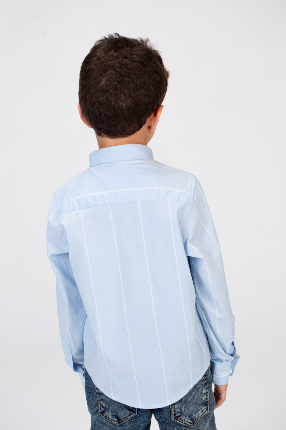 Boys Striped Long Sleeves Shirt Poplin Material