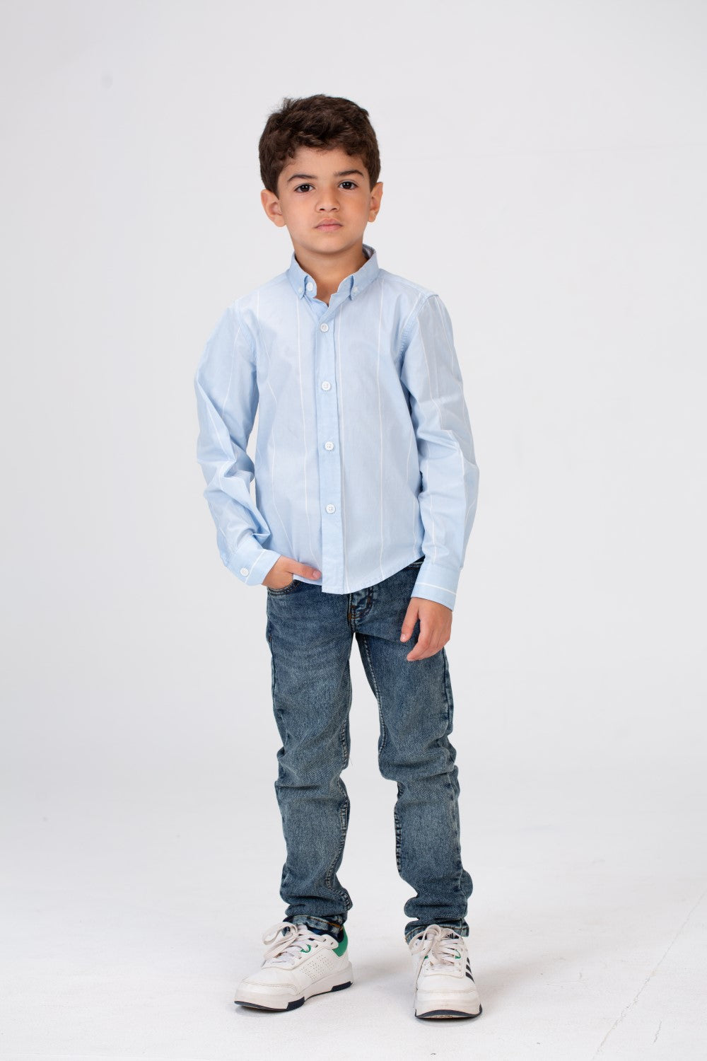 Boys Striped Long Sleeves Shirt Poplin Material