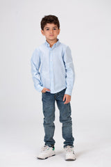 Boys Striped Long Sleeves Shirt Poplin Material