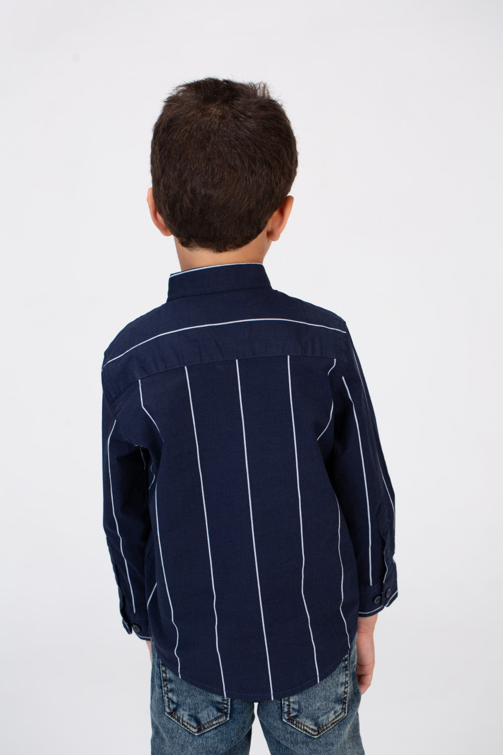 Boys Striped Long Sleeves Shirt Poplin Material