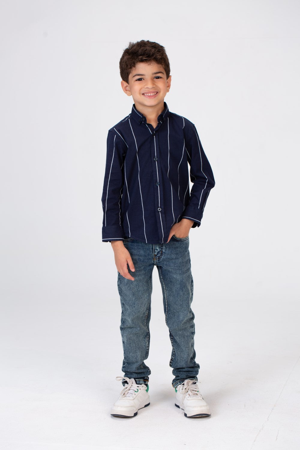 Boys Striped Long Sleeves Shirt Poplin Material