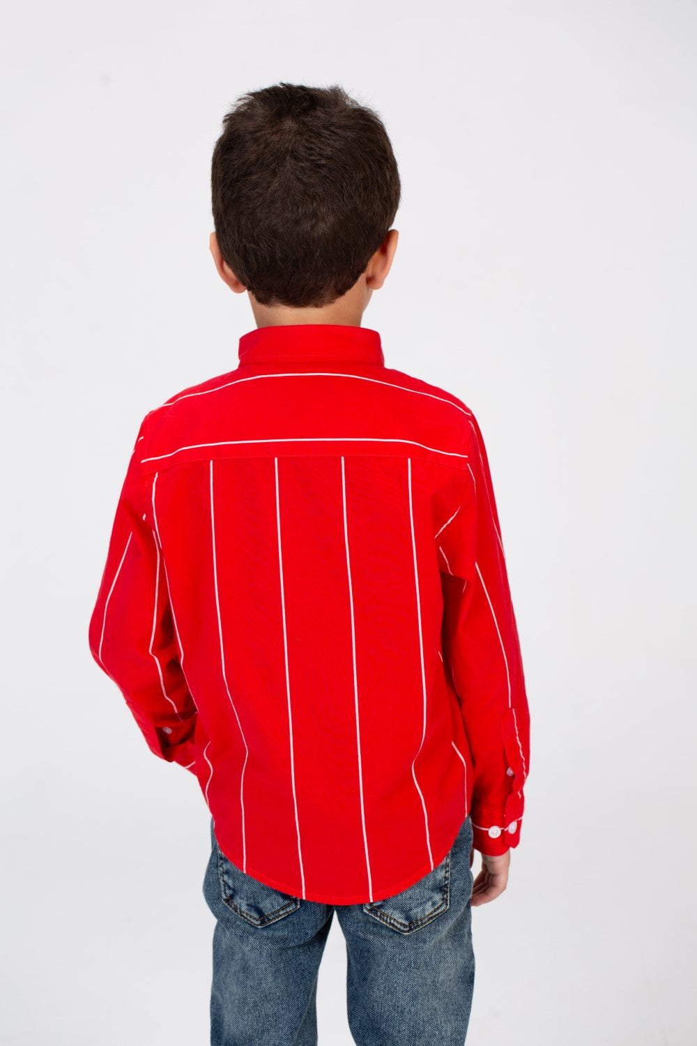 Boys Striped Long Sleeves Shirt Poplin Material