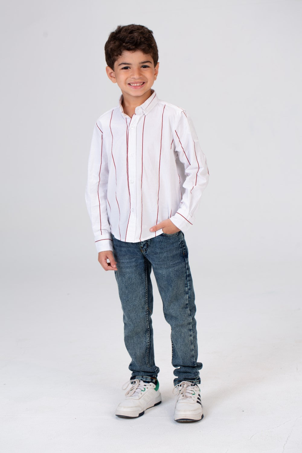 Boys Striped Long Sleeves Shirt Poplin Material