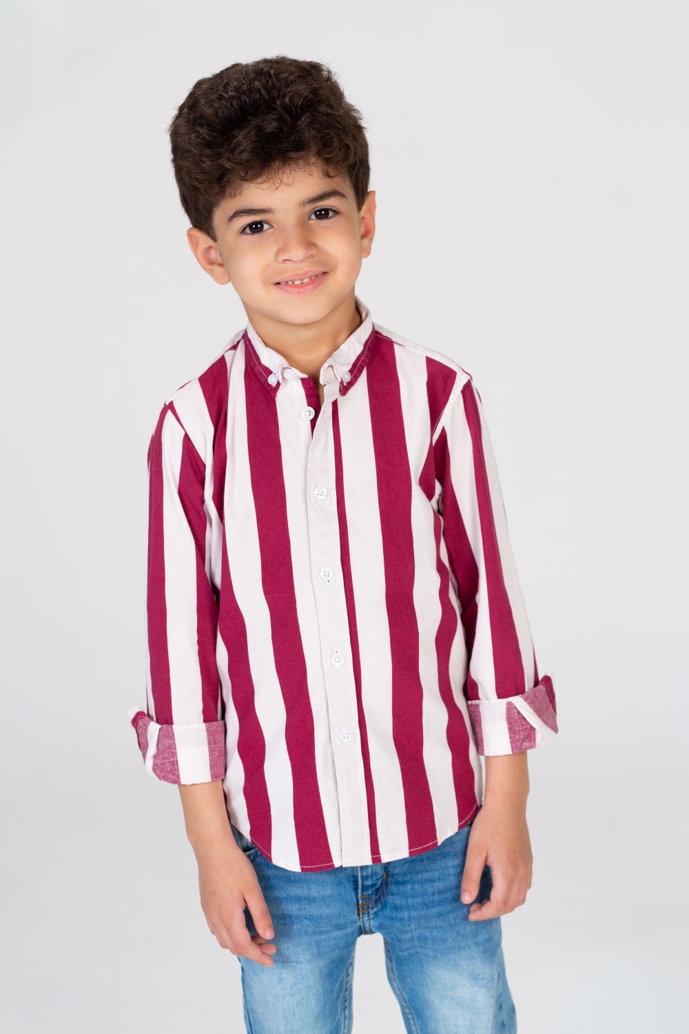 Boys' Striped Collared Shirt