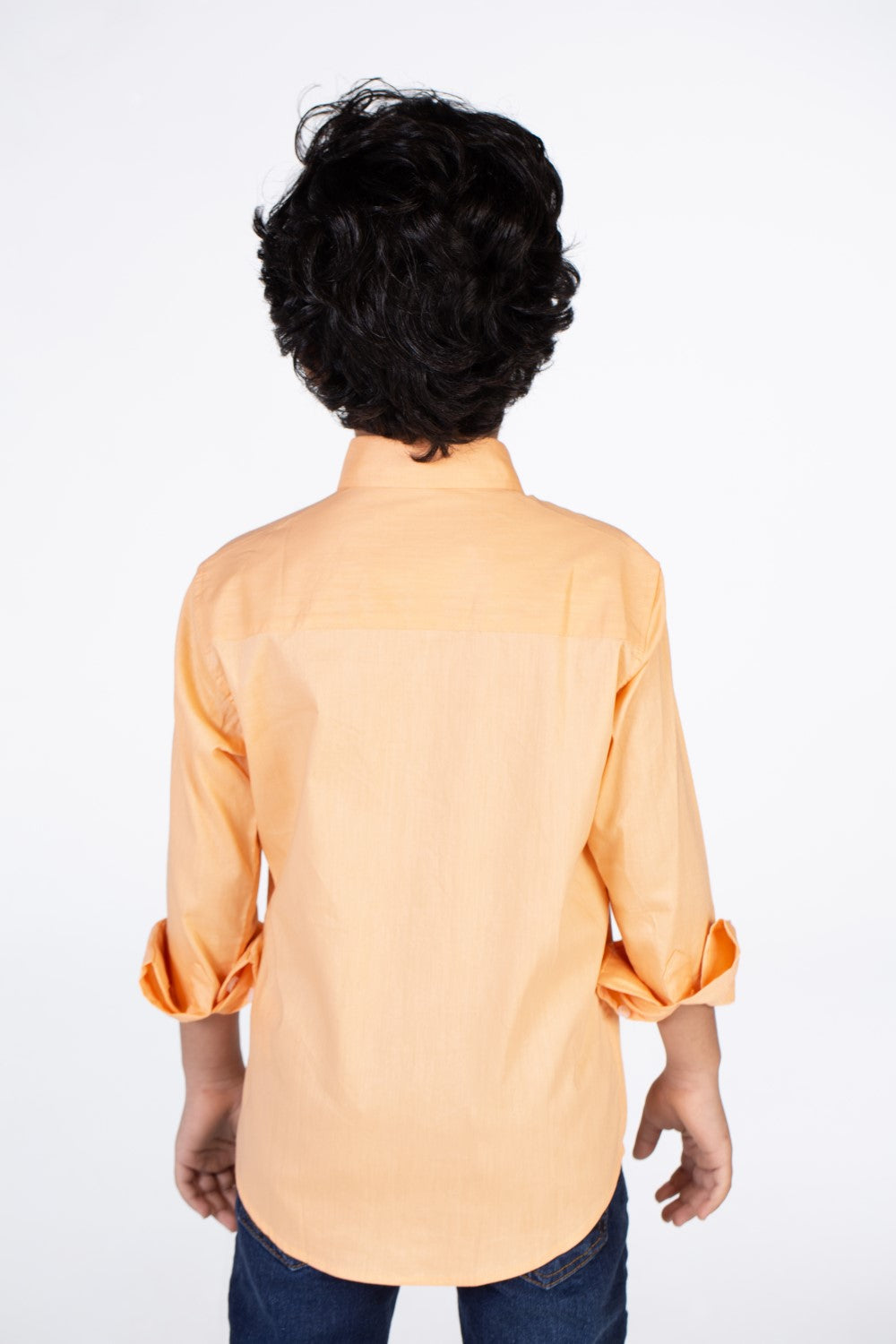 Boys Classic Plain Poplin Lycra Shirt With Button Front