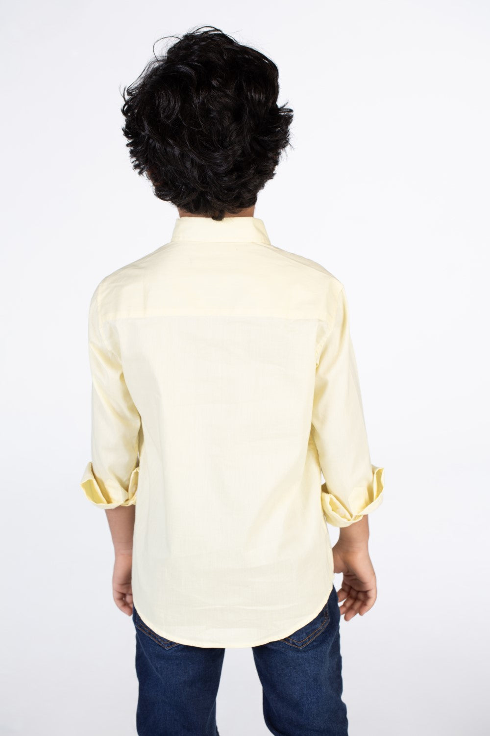 Boys Classic Plain Poplin Lycra Shirt With Button Front