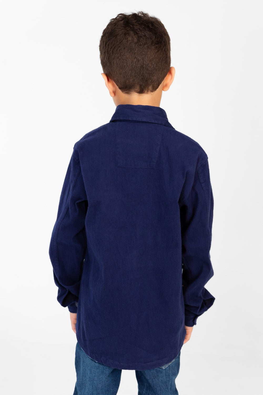 Boy's Plain Shirt With Long Sleeves And Front Pockets
