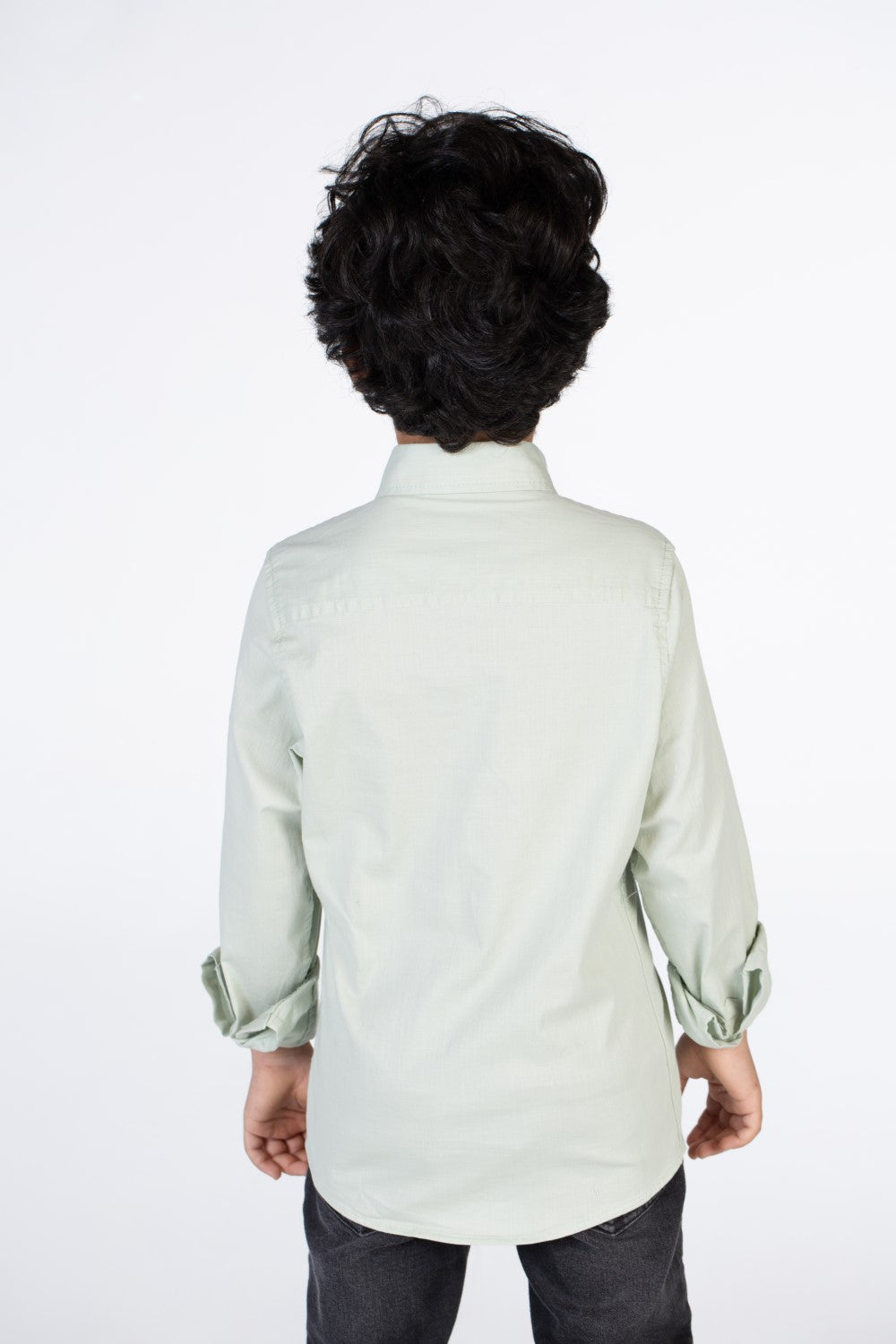 Boys Classic Plain Poplin Shirt With Button Front