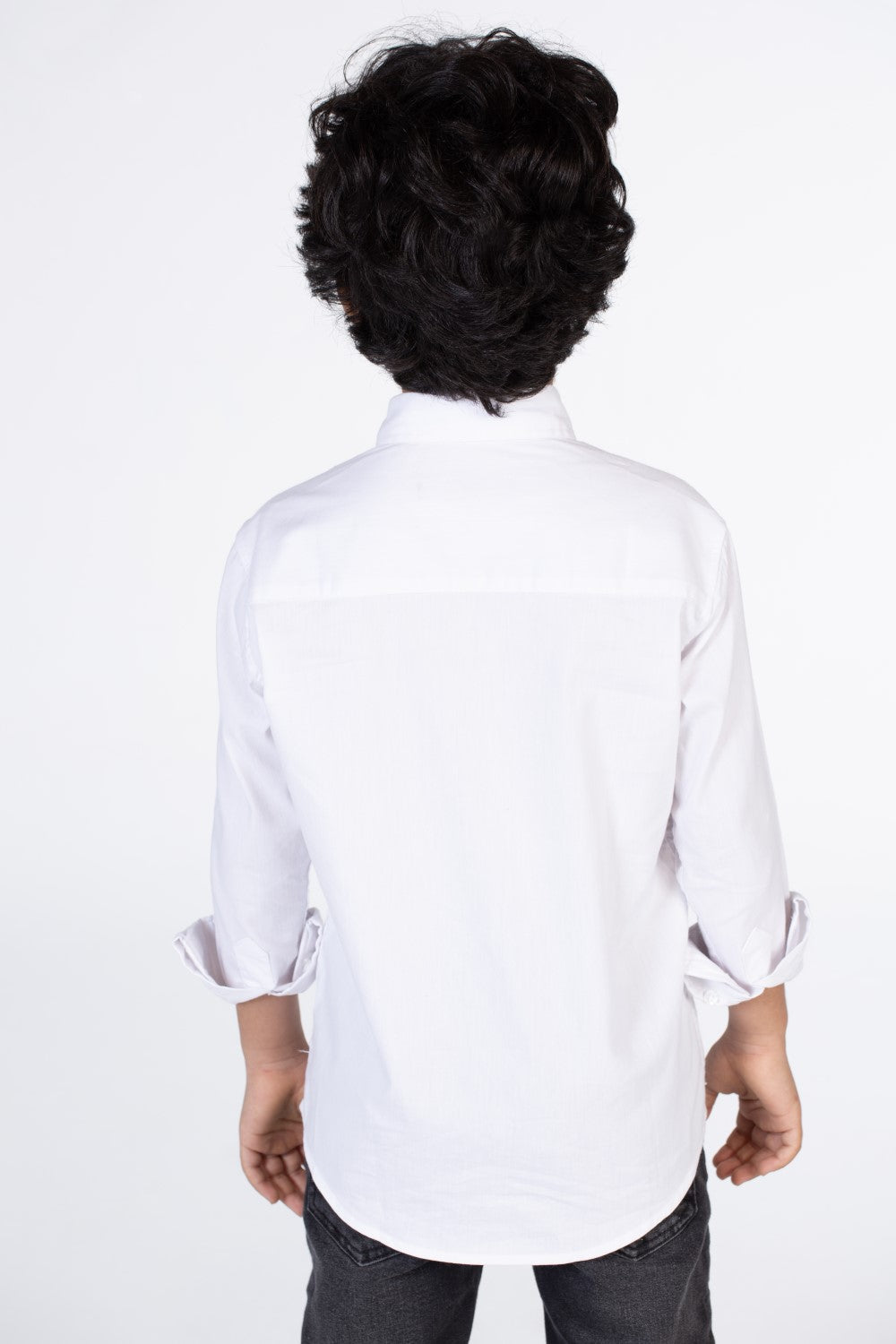 Boys Classic Plain Poplin Shirt With Button Front