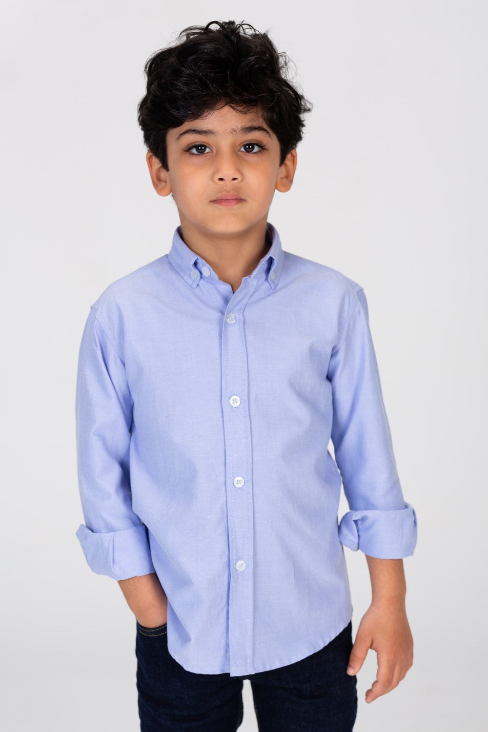 Boys Classic Plain Shirt In Distinctive Colors
