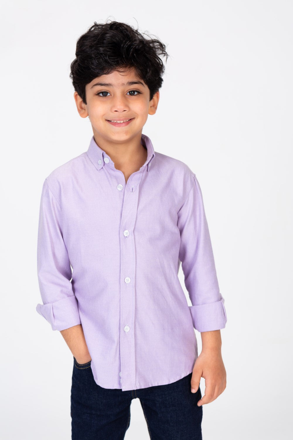 Boys Classic Plain Shirt In Distinctive Colors