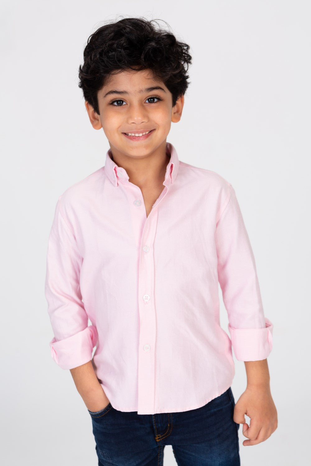 Boys Classic Plain Shirt In Distinctive Colors