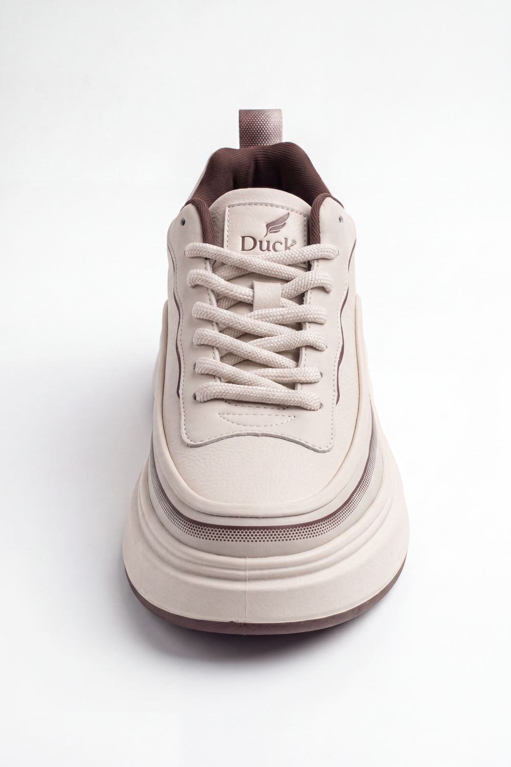 Men's Tomato Store Dune Runner Sneakers Layered Smooth Panels Mixed Mesh Texture Curved Trim Lines Lace Up Front Pull Tab Detail Duck Shoes