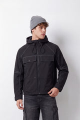 Men's Tomato Store Jacket Waterproof Slim Fit Hooded Design Utility Flap Pockets