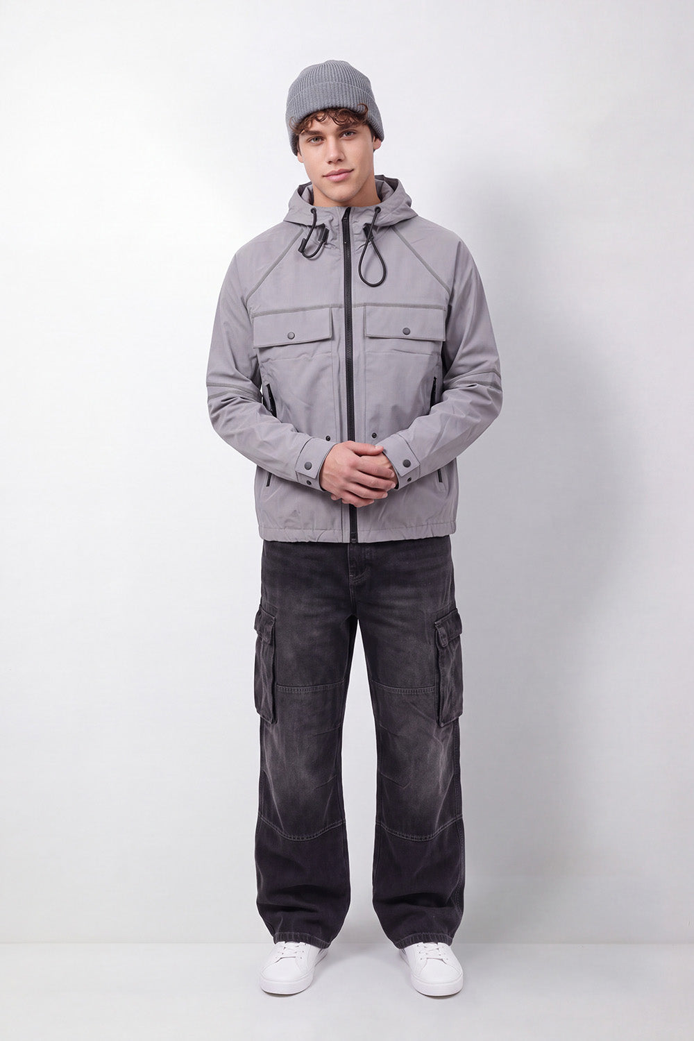 Men's Tomato Store Jacket Waterproof Slim Fit Hooded Design Utility Flap Pockets