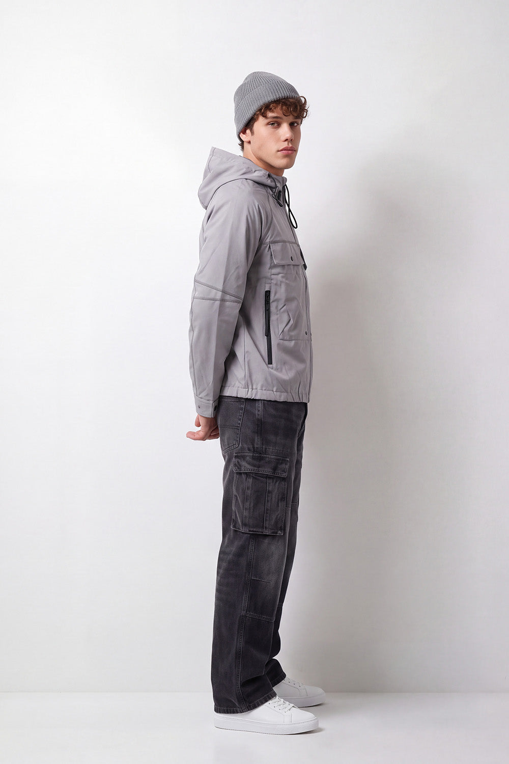 Men's Tomato Store Jacket Waterproof Slim Fit Hooded Design Utility Flap Pockets