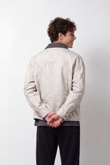 Men's Tomato Store Crinkle Jacket Contrast Collar Layered Zip Slim Fit Waterproof
