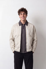 Men's Tomato Store Crinkle Jacket Contrast Collar Layered Zip Slim Fit Waterproof
