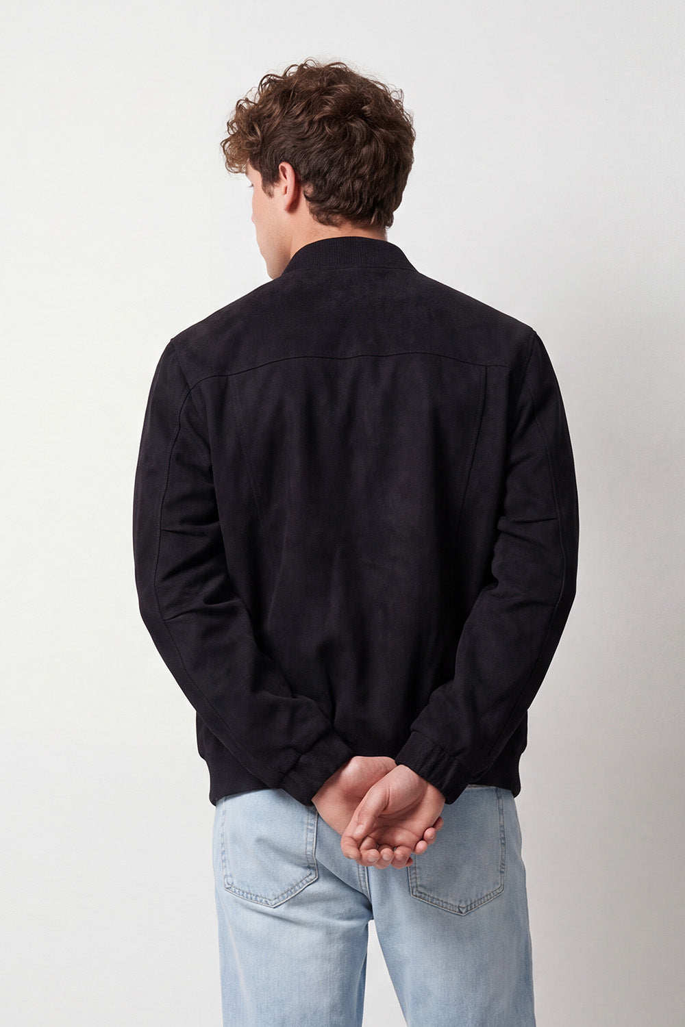 Men's Tomato Store Slim Fit Premium Faux Suede Jacket Classic Collar Full-Zip