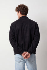 Men's Tomato Store Slim Fit Premium Faux Suede Jacket Classic Collar Full-Zip