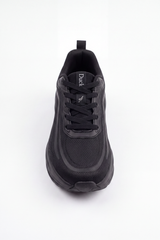 Women's Tomato Store Duck Shoes Stealth Wave Runner Sneakers Curved Wave Overlay Artwork Meets Open Grid Texture Lace Up Front Heel Pull